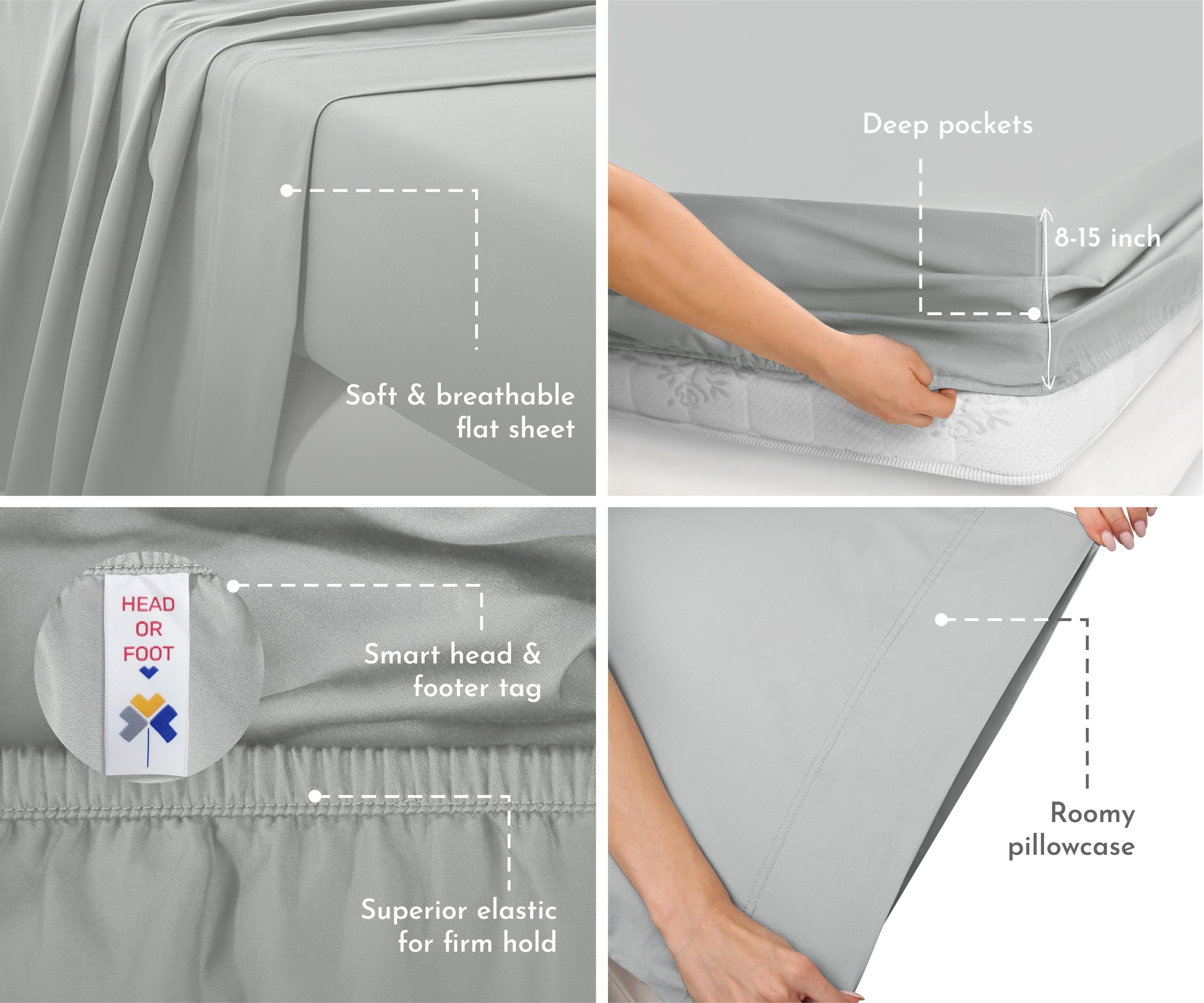 Luxe Smooth Sateen Solid Sheet Set - California Design Den