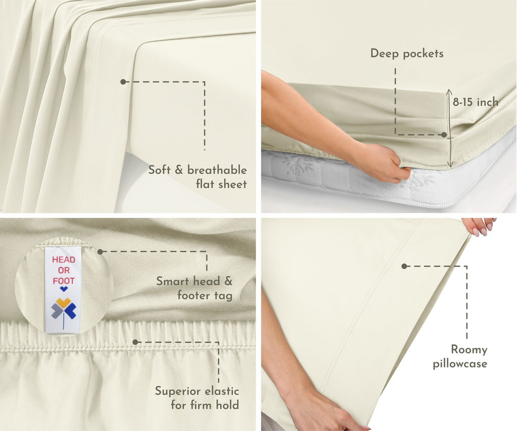 Luxe Smooth Sateen Solid Sheet Set - California Design Den