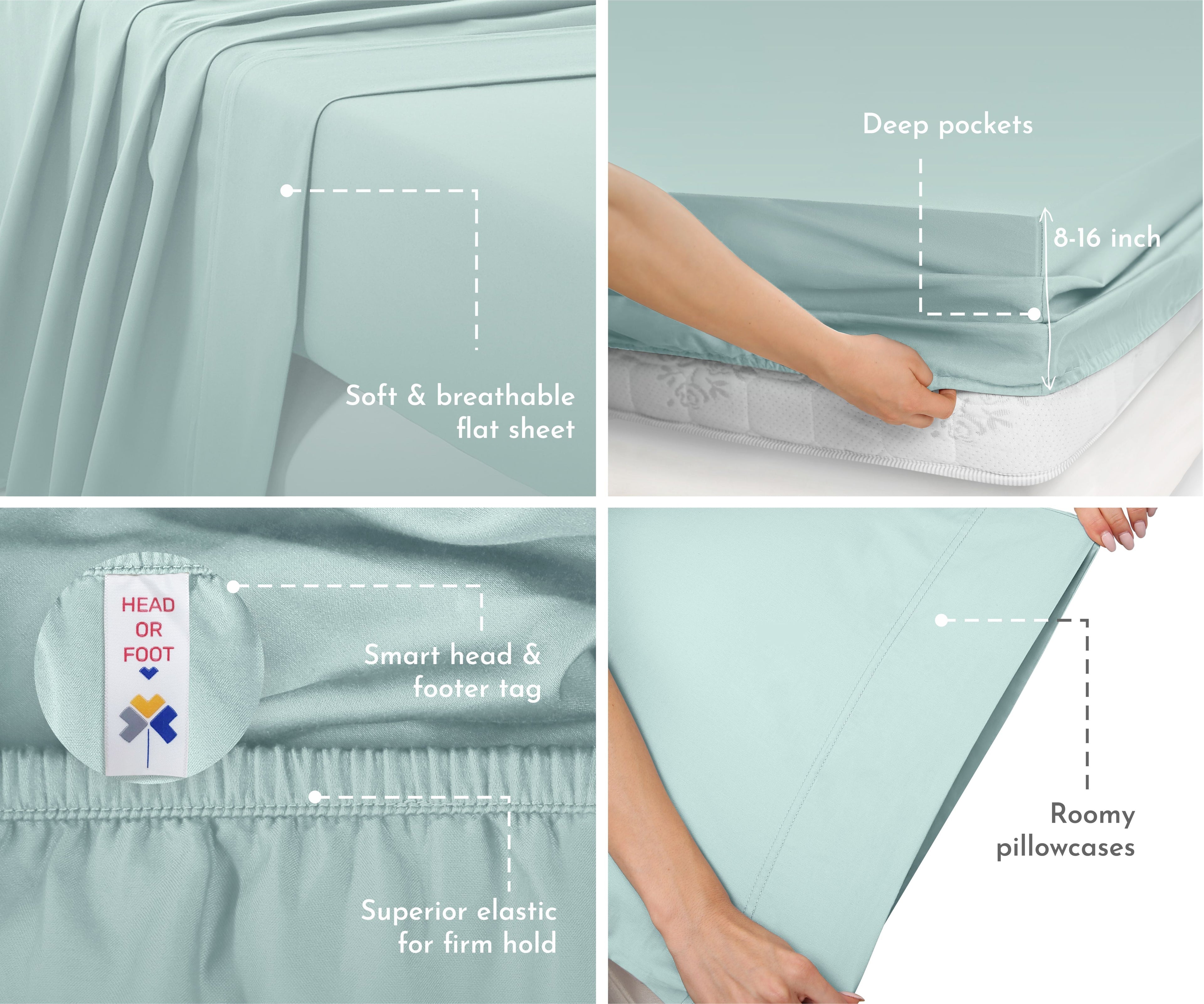 Luxe Smooth Sateen Solid Sheet Set - California Design Den