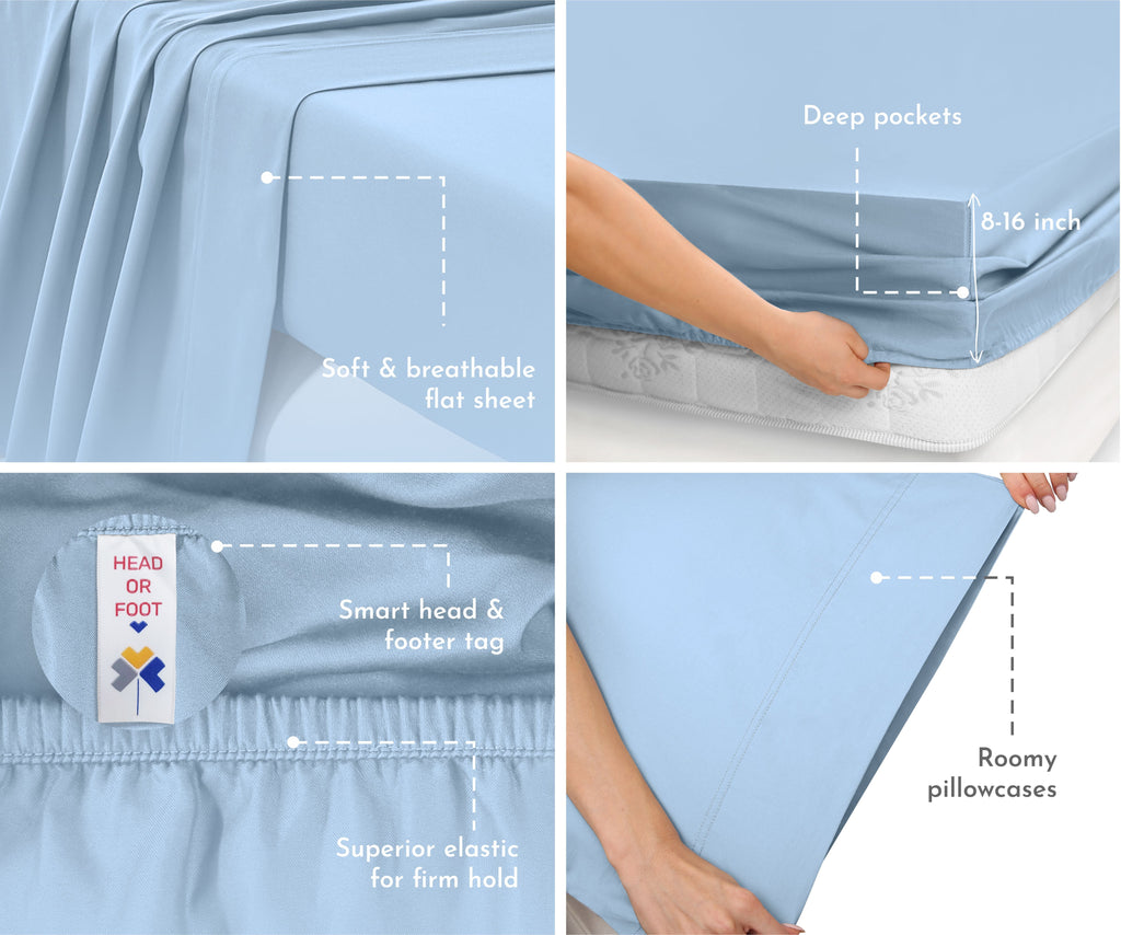Luxe Smooth Sateen Solid Sheet Set - California Design Den