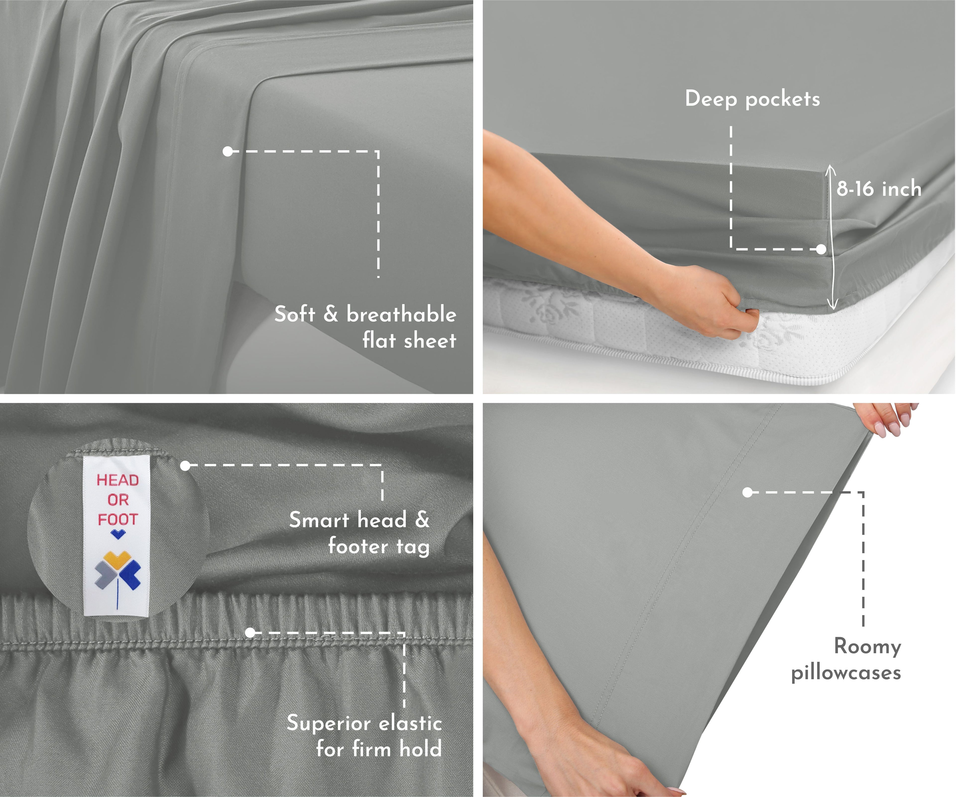 Luxe Smooth Sateen Solid Sheet Set - California Design Den