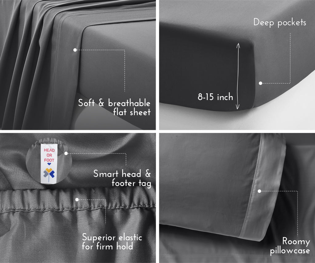 Silky Soft Sateen Solid Sheet Set - California Design Den