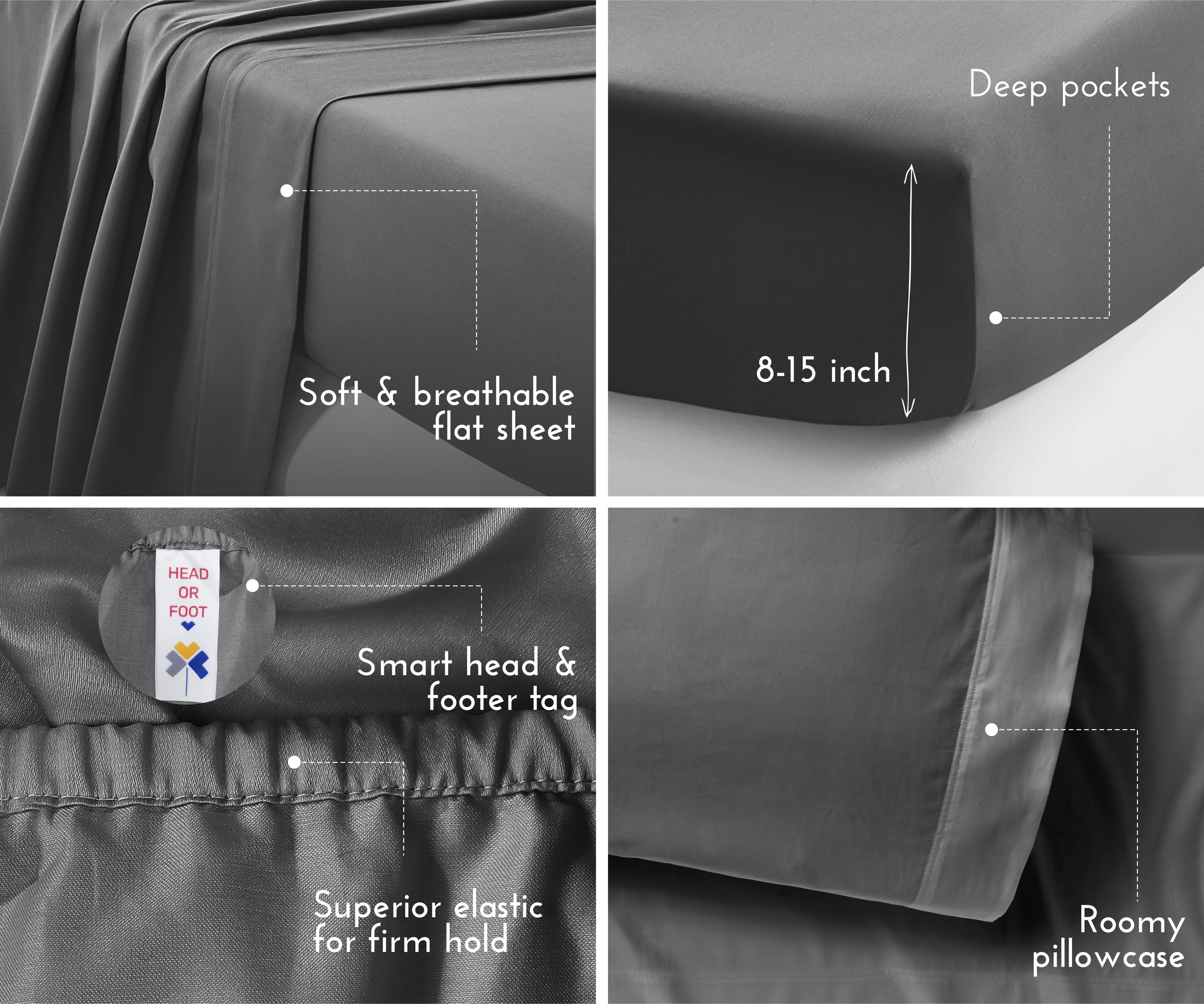 Silky Soft Sateen Solid Sheet Set - California Design Den