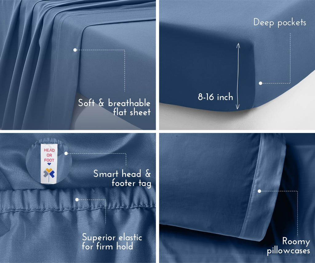 Silky Soft Sateen Solid Sheet Set - California Design Den